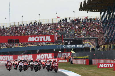 Francesco Bagnaia leads start, MotoGP race, Dutch MotoGP. 26 June