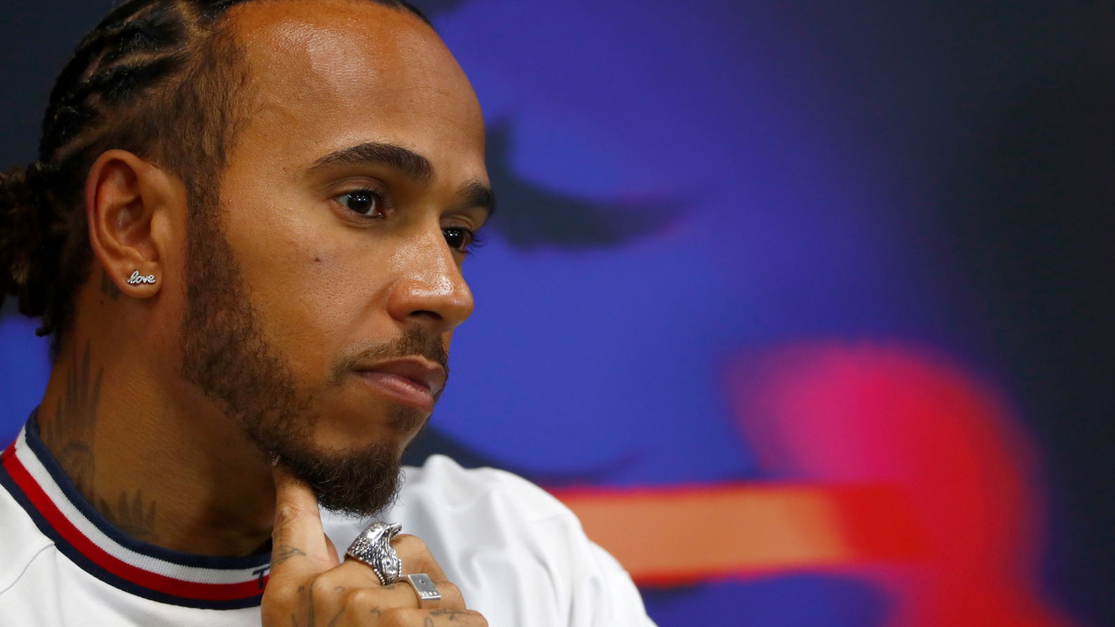 Lewis Hamilton (GBR) Mercedes AMG F1 in the FIA Press Conference. Formula 1 World Championship, Rd 14, Belgian Grand Prix,