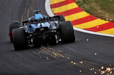 Fernando Alonso (ESP) Alpine F1 Team A522 sends sparks flying. Formula 1 World Championship, Rd 14, Belgian Grand Prix,