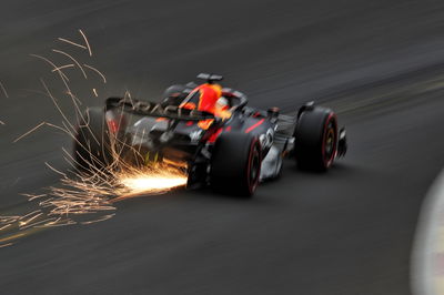 Max Verstappen (NLD) Red Bull Racing RB18 sends sparks flying. Formula 1 World Championship, Rd 14, Belgian Grand Prix,