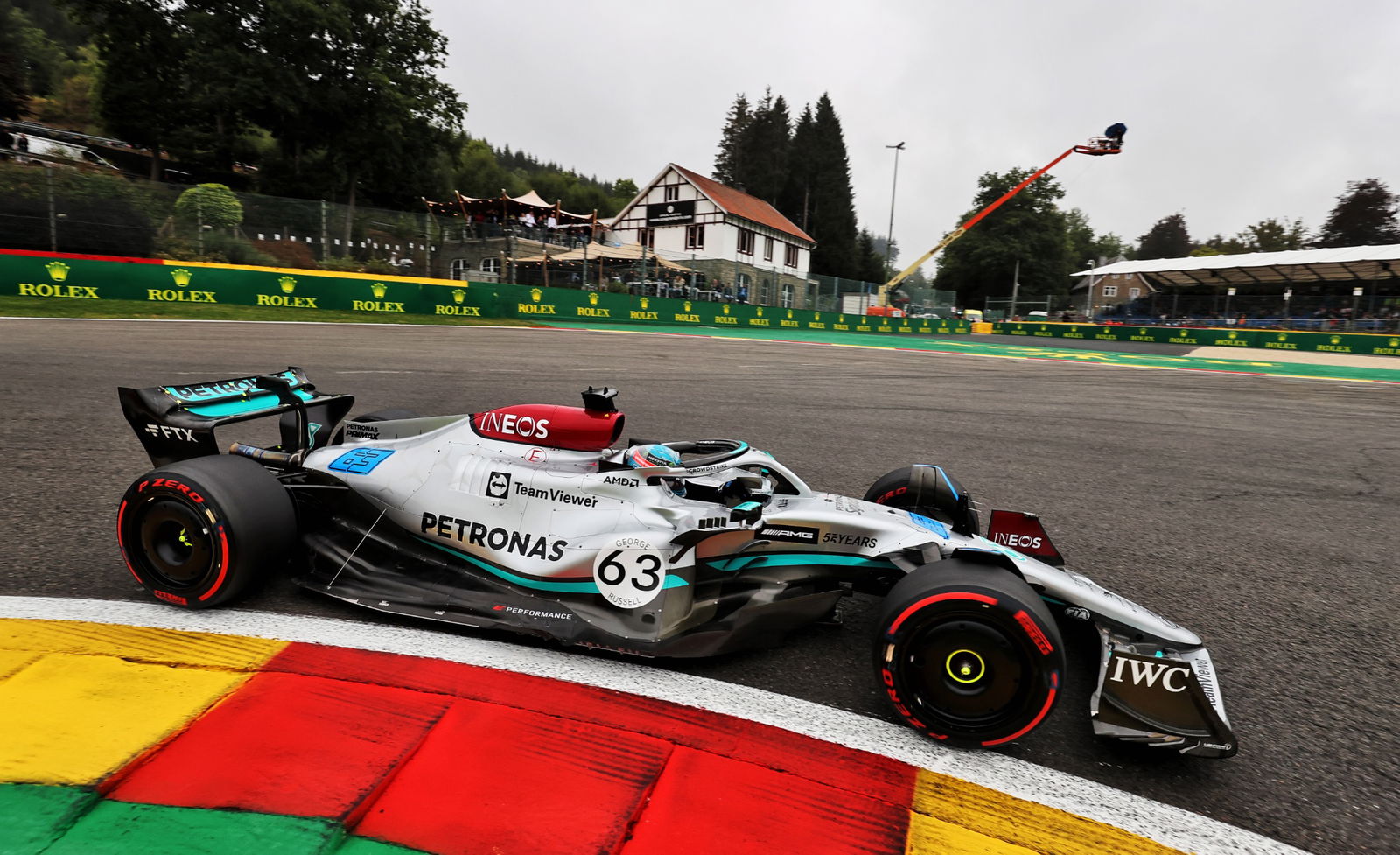 George Russell (GBR) ) Mercedes AMG F1 W13. Kejuaraan Dunia Formula 1, Rd 14, Grand Prix Belgia, Spa Francorchamps,