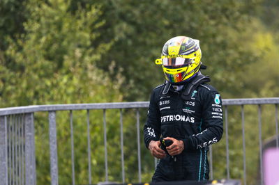 Lewis Hamilton (GBR) Mercedes AMG F1 in qualifying parc ferme. Formula 1 World Championship, Rd 14, Belgian Grand Prix,