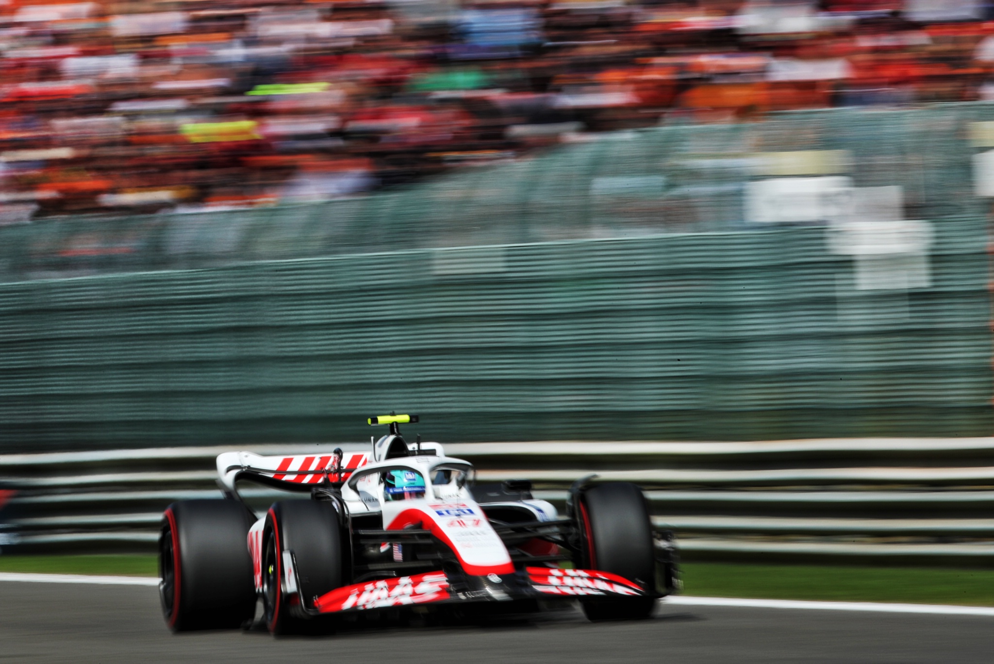 Mick Schumacher (GER ) Haas VF-22. Kejuaraan Dunia Formula 1, Rd 14, Grand Prix Belgia, Spa Francorchamps, Belgia,