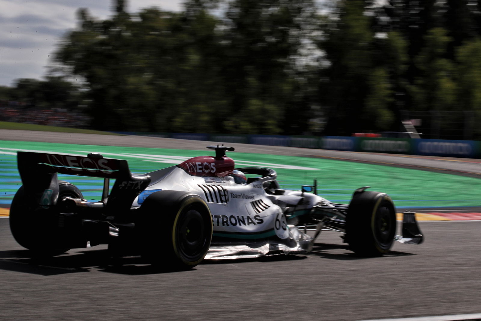 George Russell (GBR) ) Mercedes AMG F1 W13. Kejuaraan Dunia Formula 1, Rd 14, Grand Prix Belgia, Spa Francorchamps,