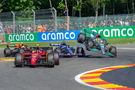 Lewis Hamilton (GBR) Mercedes AMG F1 W13 crashes with Fernando Alonso (ESP) Alpine F1 Team A522 at the start of the race.
