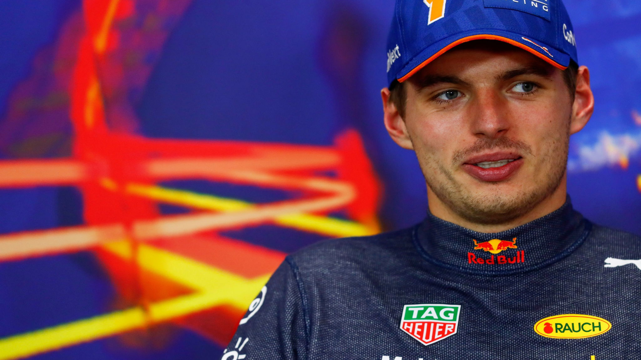 Max Verstappen (NLD) Red Bull Racing in the post race FIA Press Conference. Formula 1 World Championship, Rd 14, Belgian