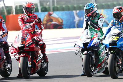 Francesco Bagnaia apologising to Alex Marquez, San Marino MotoGP, 2 September