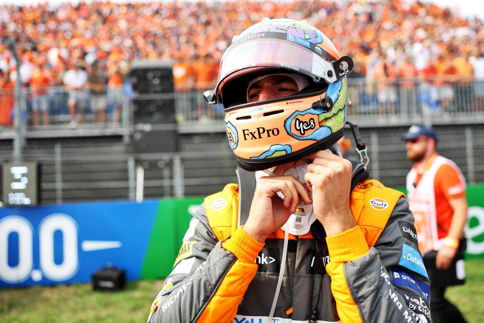 Daniel Ricciardo (AUS) McLaren on the grid. Formula 1 World Championship, Rd 14, Dutch Grand Prix, Zandvoort, Netherlands,
