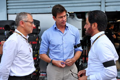 (L to R): Stefano Domenicali (ITA) Formula One President and CEO with Toto Wolff (GER) Mercedes AMG F1 Shareholder and