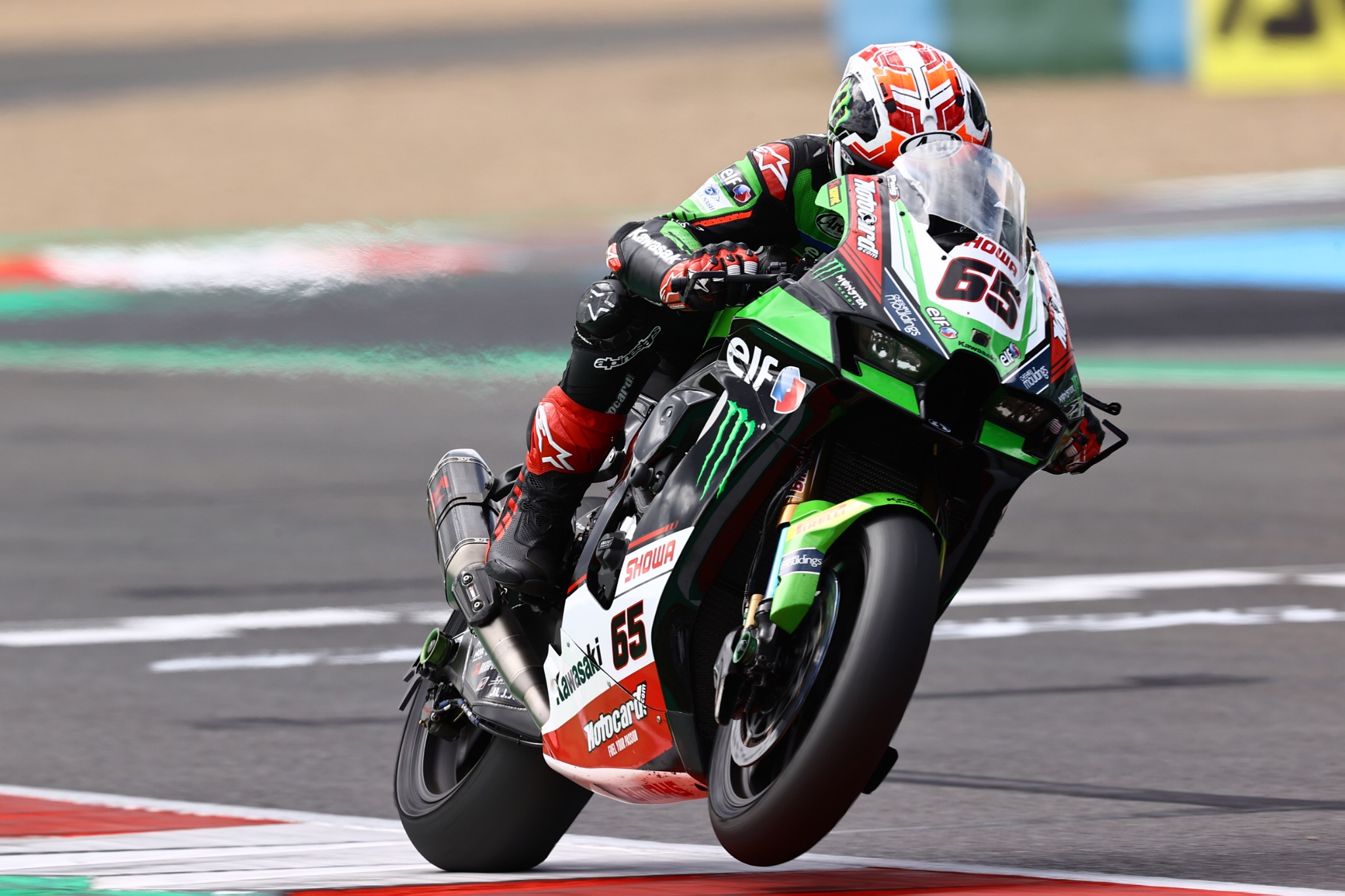 Jonathan Rea with hole in his fairing screen, French WorldSBK race1, 10 September