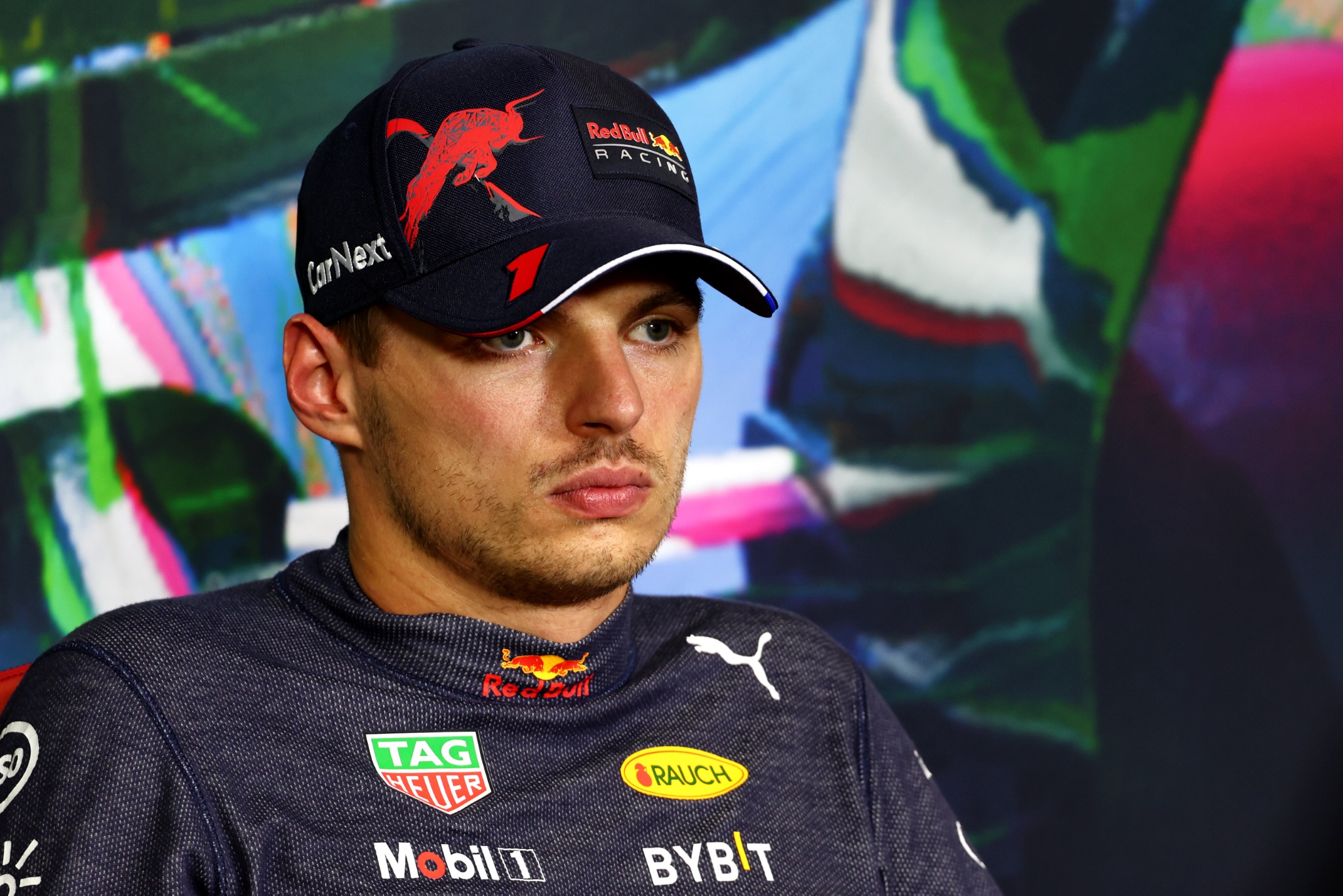 Max Verstappen (NLD) ) Red Bull Racing dalam Konferensi Pers FIA pasca balapan. Kejuaraan Dunia Formula 1, Rd 16, Italian