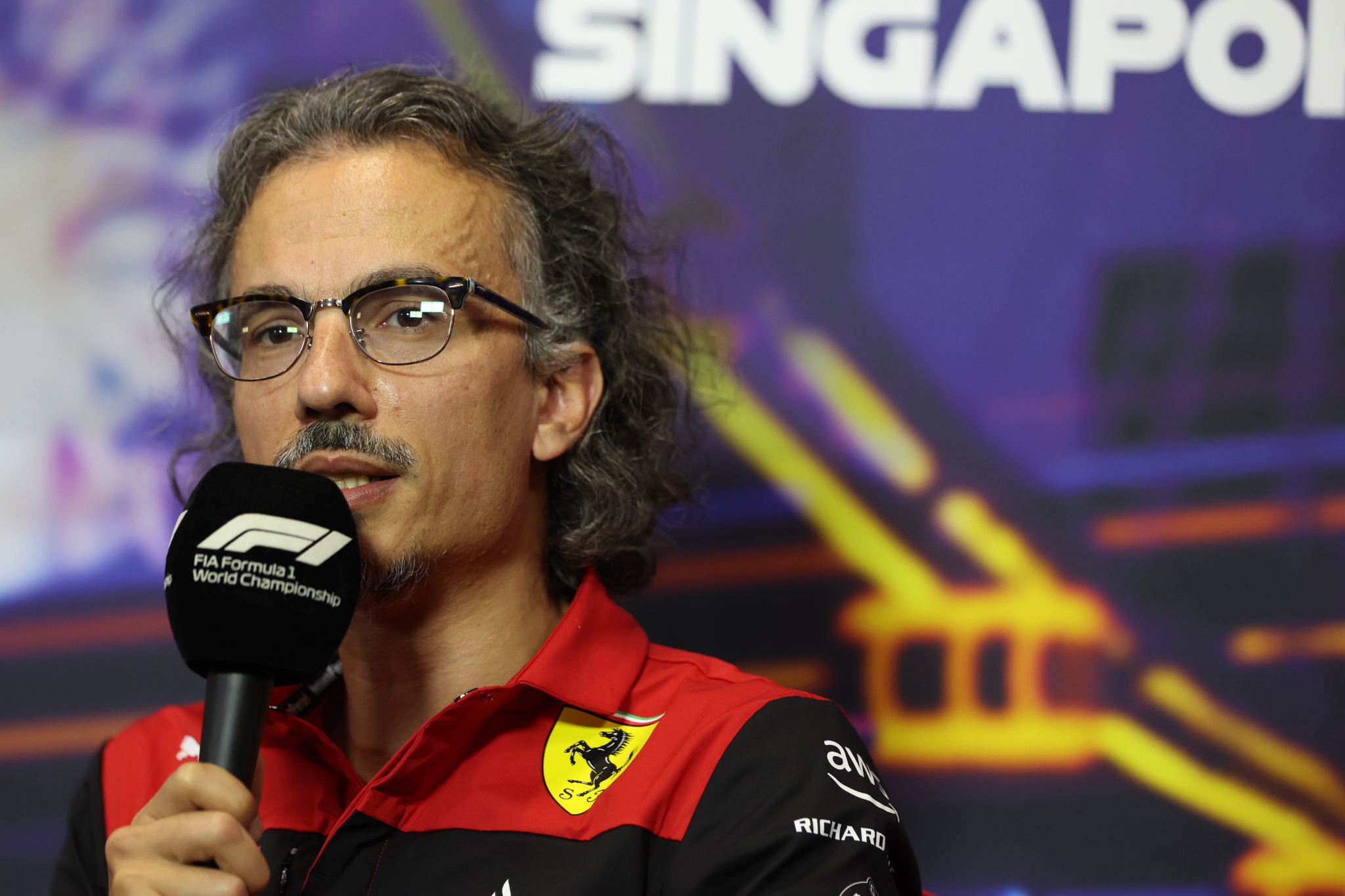 Laurent Mekies (FRA) ) Direktur Olahraga Ferrari dalam Konferensi Pers FIA. Kejuaraan Dunia Formula 1, Rd 17, Singapura