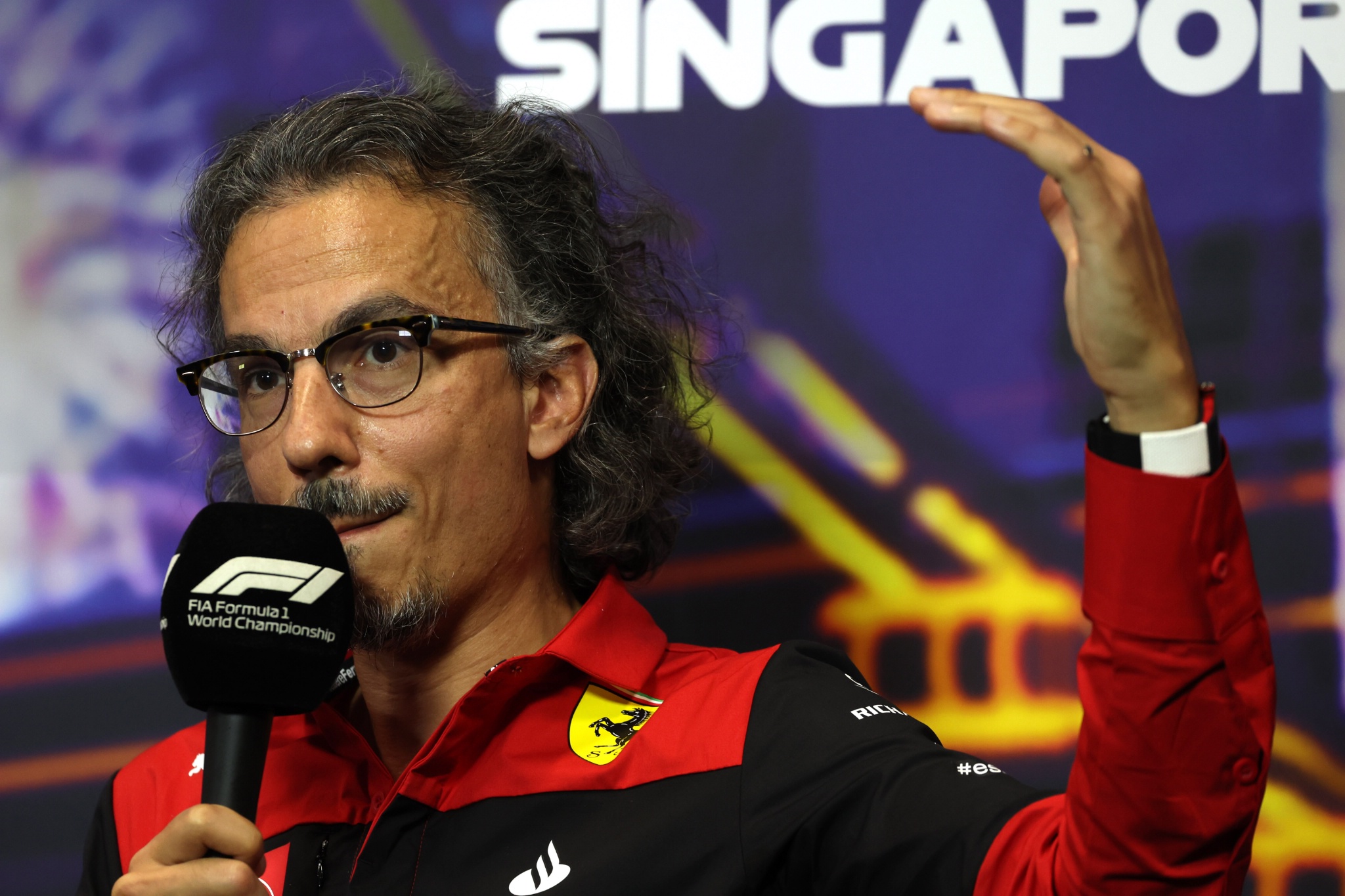 Laurent Mekies (FRA) Ferrari Sporting Director in the FIA Press Conference. Formula 1 World Championship, Rd 17, Singapore
