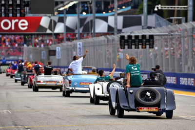 Sebastian Vettel (GER) Aston Martin F1 Team on the drivers parade. Formula 1 World Championship, Rd 17, Singapore Grand