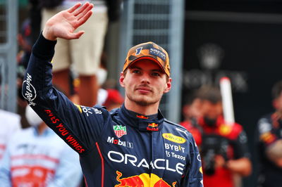 Max Verstappen (NLD) Red Bull Racing celebrates his pole position in qualifying parc ferme. Formula 1 World Championship,