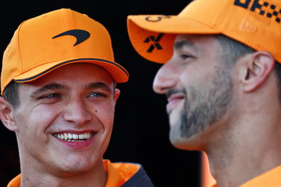 (L to R): Lando Norris (GBR) McLaren and team mate Daniel Ricciardo (AUS) McLaren. Formula 1 World Championship, Rd 19,