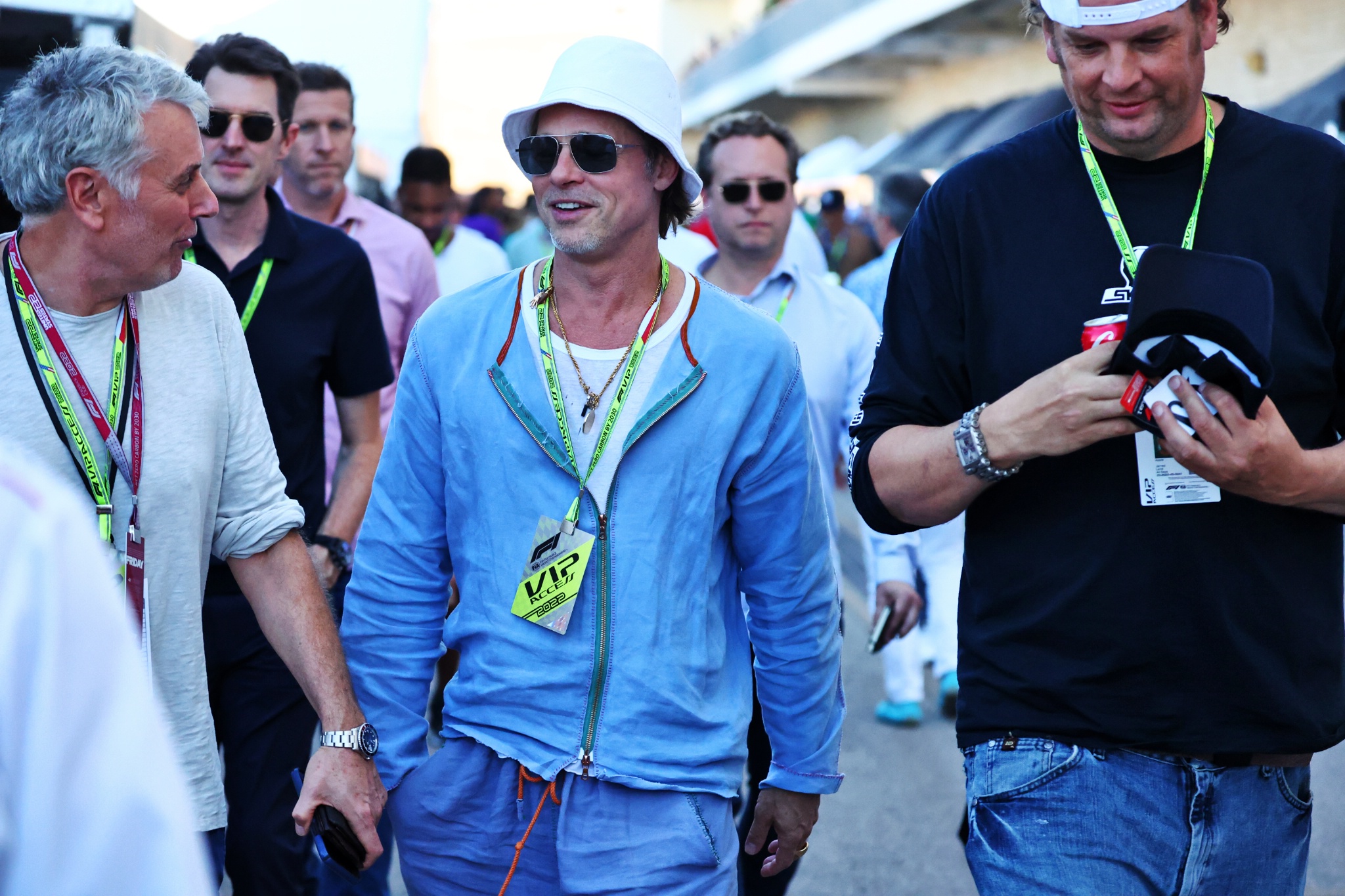 Brad Pitt (USA) Actor. Formula 1 World Championship, Rd 19, United States Grand Prix, Austin, Texas, USA, Practice Day.-