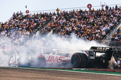 Mick Schumacher (GER) Haas VF-22 spins. Formula 1 World Championship, Rd 19, United States Grand Prix, Austin, Texas, USA,