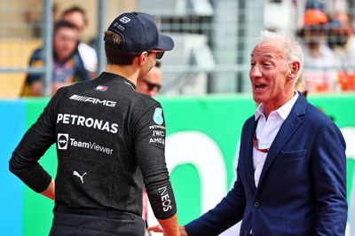 (L to R): George Russell (GBR) Mercedes AMG F1 with Greg Maffei (USA) Liberty Media Corporation President and Chief