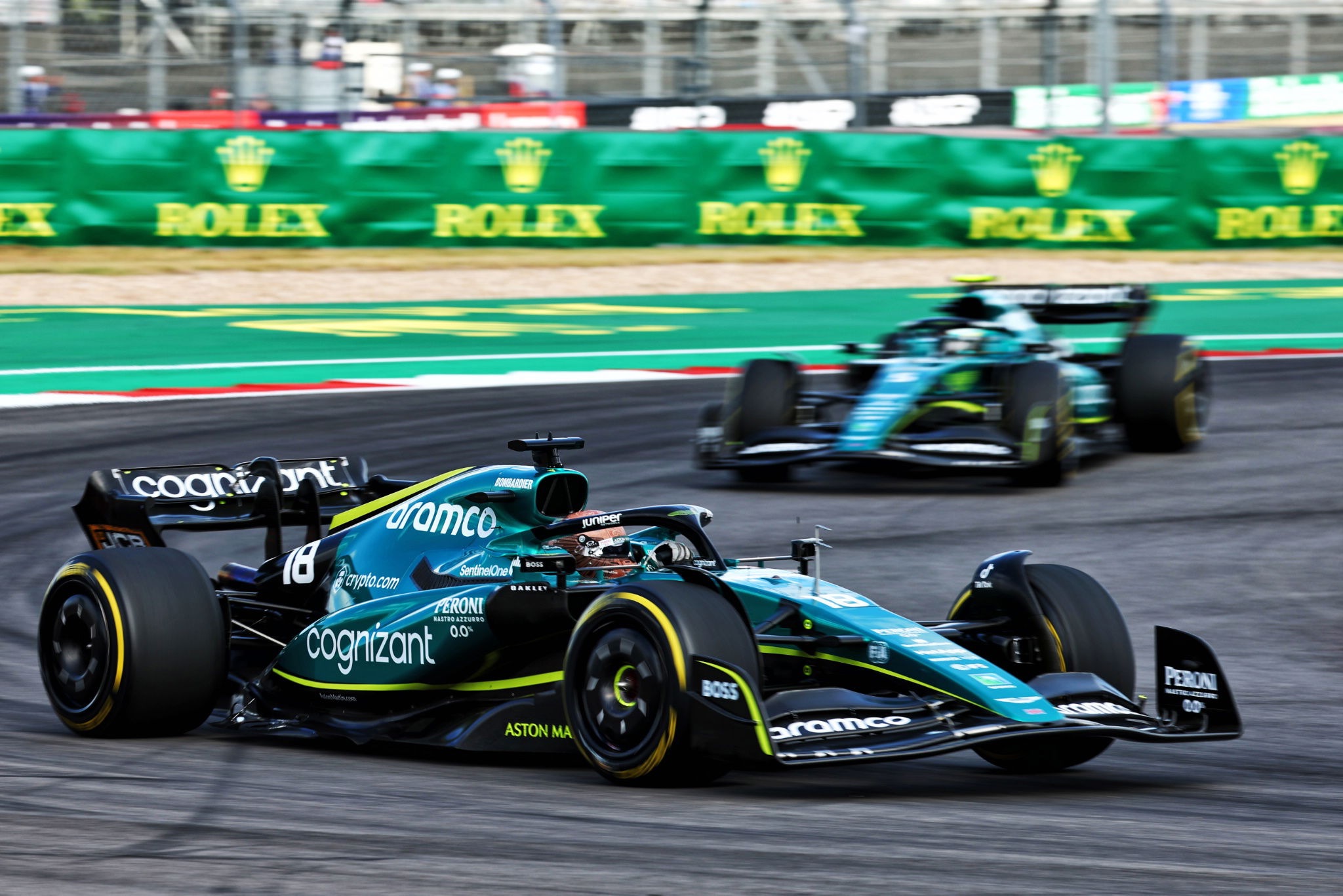 Lance Stroll (CDN) Aston Martin F1 Team AMR22. Formula 1 World Championship, Rd 19, United States Grand Prix, Austin,