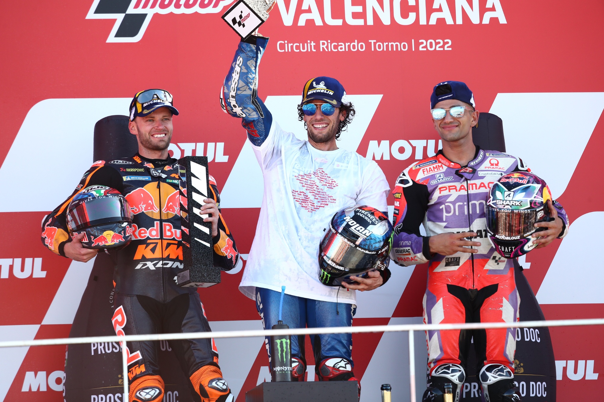 Brad Binder Alex Rins Jorge Martin MotoGP race, Valencia MotoGP. 6 November