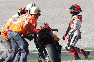 Marc Marquez after crash MotoGP race, Valencia MotoGP. 6 November