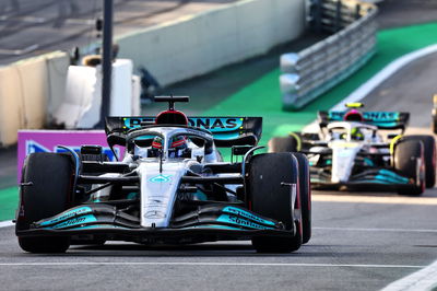 George Russell (GBR) Mercedes AMG F1 W13 enters parc ferme. Formula 1 World Championship, Rd 21, Brazilian Grand Prix, Sao