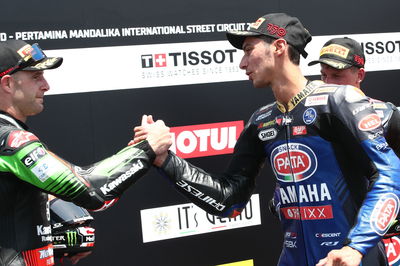 Jonathan Rea,Toprak Razgatlioglu, , Superpole Race, Indonesian WorldSBK. 13 November