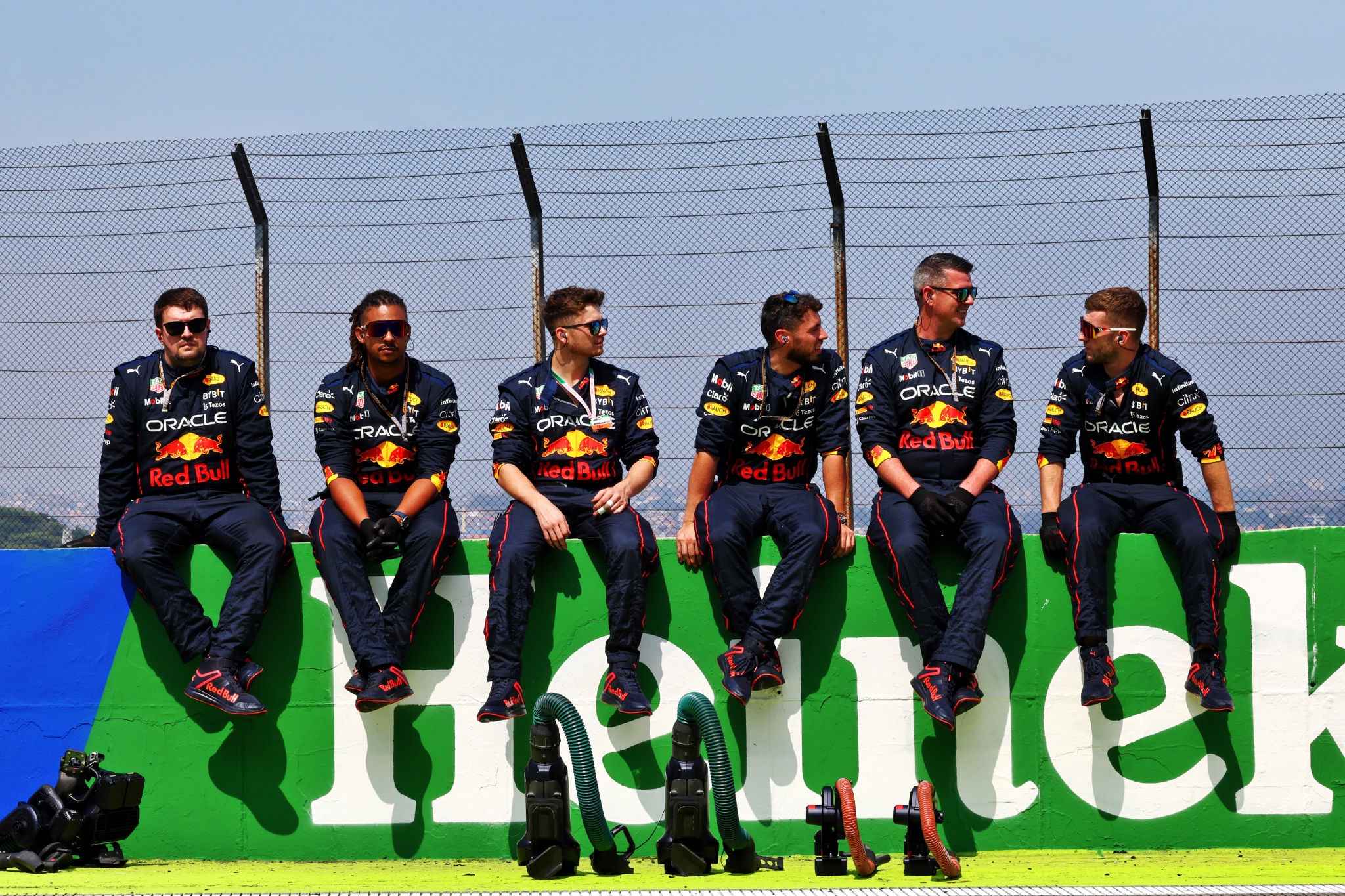 Red Bull Racing mechanics on the grid. Formula 1 World Championship, Rd 21, Brazilian Grand Prix, Sao Paulo, Brazil, Race
