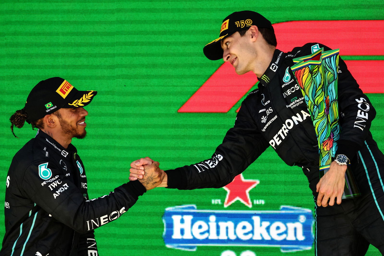 Lewis Hamilton (GBR), Mercedes AMG F1 and George Russell (GBR), Mercedes AMG F1 Formula 1 World Championship, Rd 21,