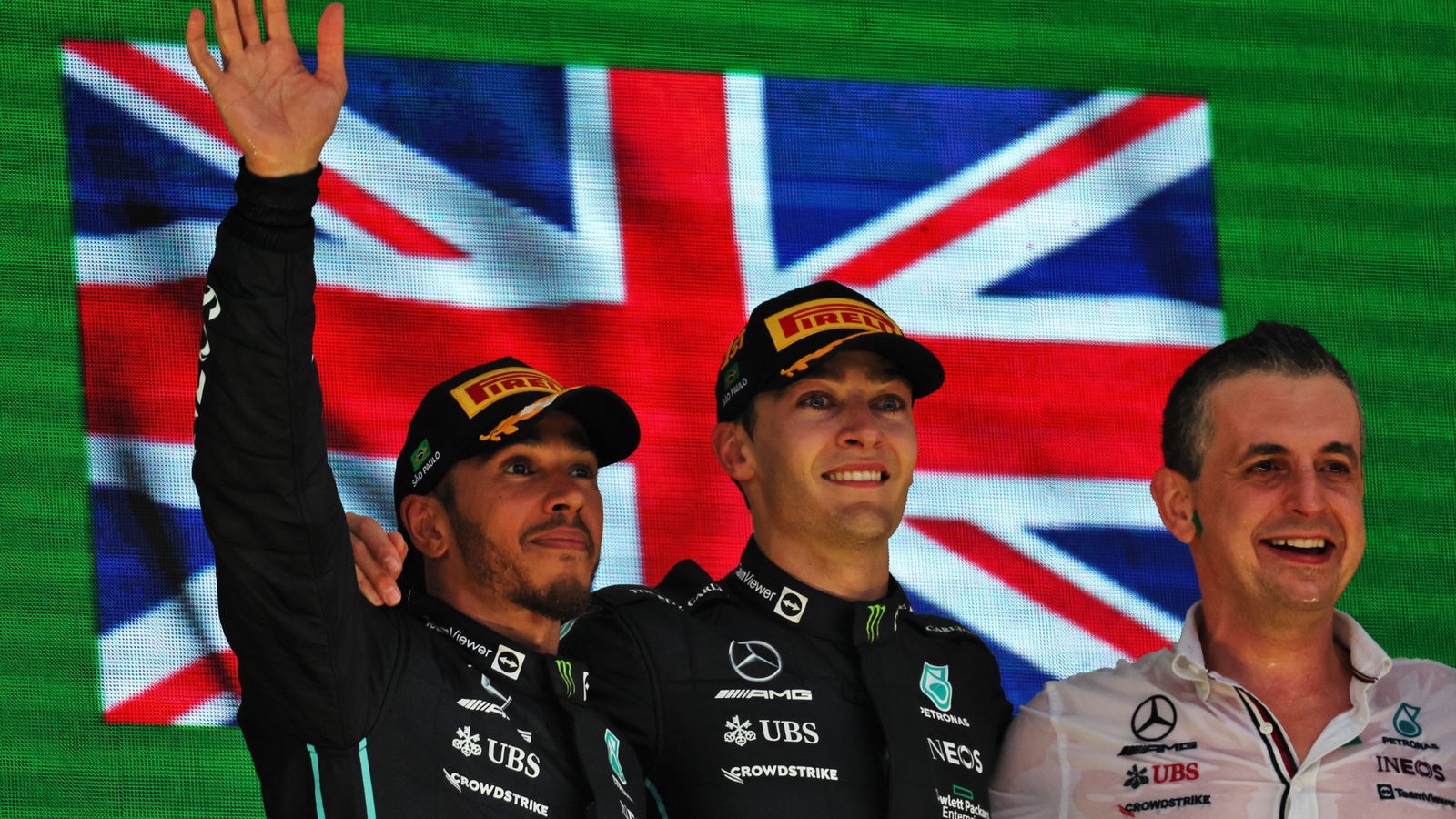 Lewis Hamilton, George Russell, Riccardo Musconi