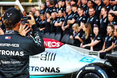 Lewis Hamilton (GBR) Mercedes AMG F1 at a team photograph. Formula 1 World Championship, Rd 22, Abu Dhabi Grand Prix, Yas