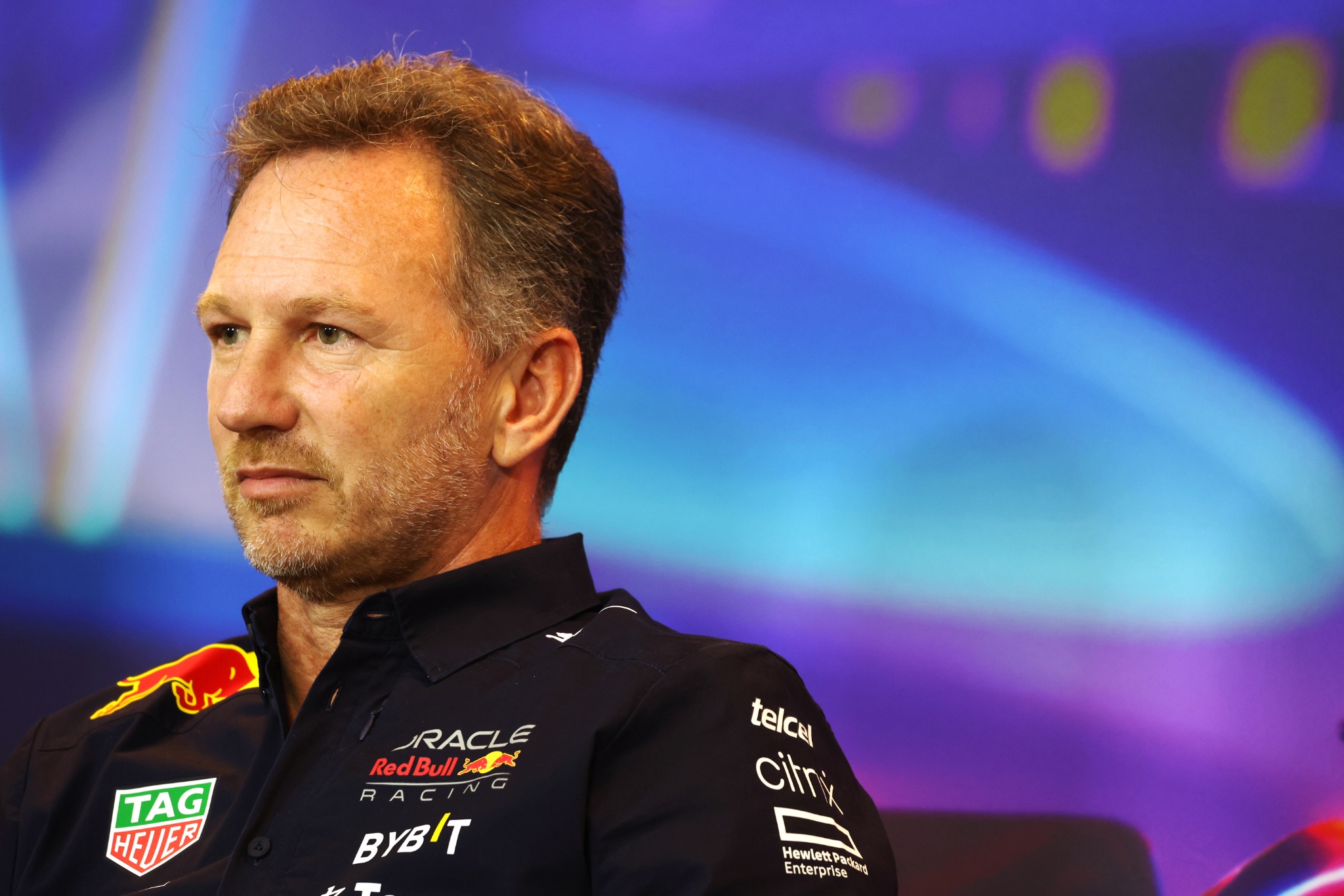 Christian Horner (GBR ) Kepala Tim Balap Red Bull dalam Konferensi Pers FIA. Kejuaraan Dunia Formula 1, Rd 22,