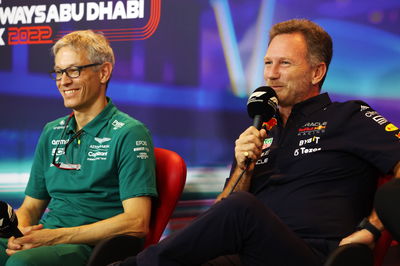 (L to R): Mike Krack (LUX) Aston Martin F1 Team, Team Principal and Christian Horner (GBR) Red Bull Racing Team Principal,