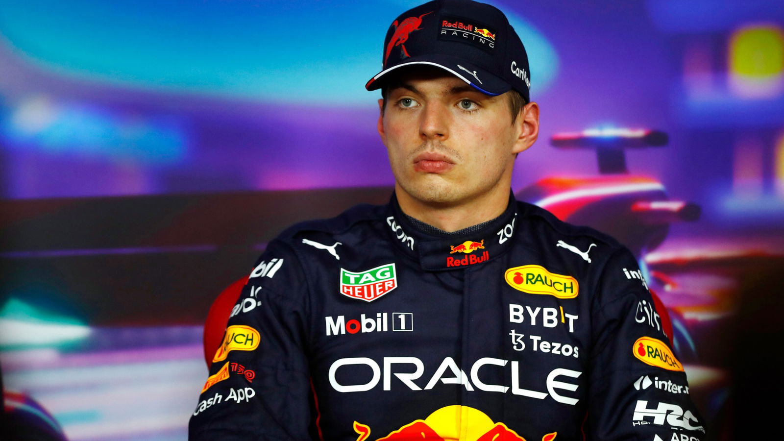 Max Verstappen (NLD) Red Bull Racing in the post qualifying FIA Press Conference. Formula 1 World Championship, Rd 22, Abu