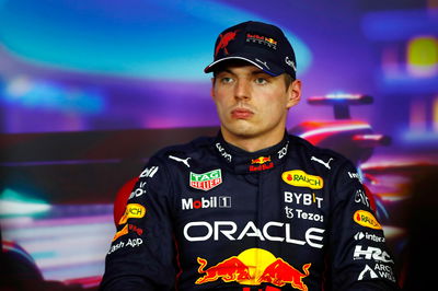 Max Verstappen (NLD) Red Bull Racing in the post qualifying FIA Press Conference. Formula 1 World Championship, Rd 22, Abu