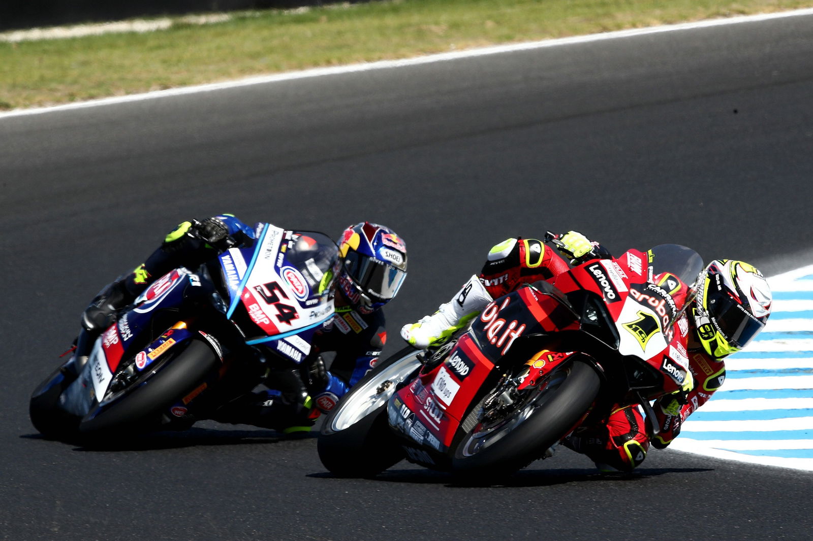 Alvaro Bautista Ducati, Toprak Razgatlioglu Yamaha, WorldSBK Phillip Island 2023