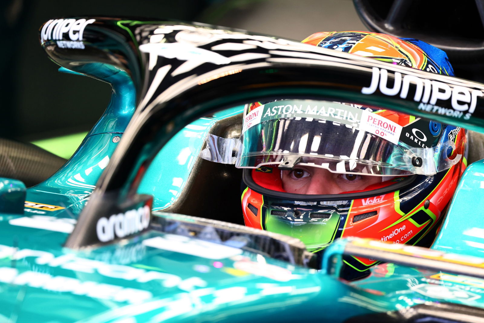 Felipe Drugovich (BRA) Aston Martin F1 Team AMR23, Reserve and Development Programme Driver. Formula 1 Testing, Sakhir,