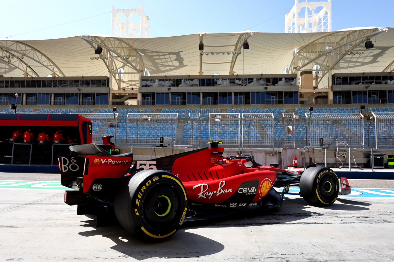 Carlos Sainz Jr (ESP) Ferrari SF-23 leaves the pits. Formula 1 Testing, Sakhir, Bahrain, Day Two.- www.xpbimages.com,