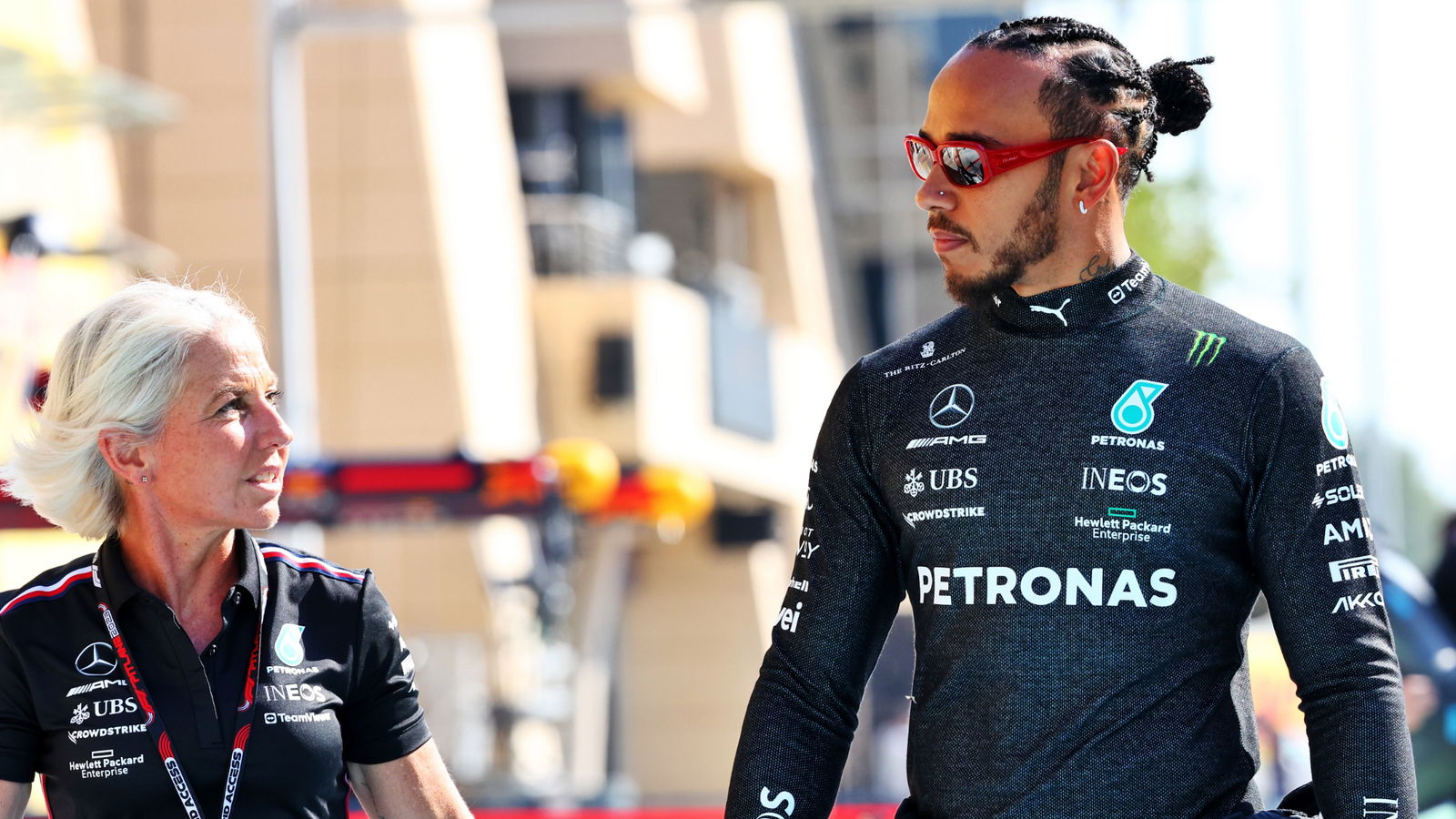 (L to R): Angela Cullen (NZL) Mercedes AMG F1 Physiotherapist with Lewis Hamilton (GBR) Mercedes AMG F1. Formula 1 World