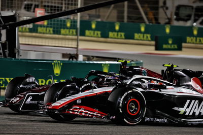 Zhou Guanyu (CHN) Alfa Romeo F1 Team C43 and Nico Hulkenberg (GER) Haas VF-23 battle for position. Formula 1 World