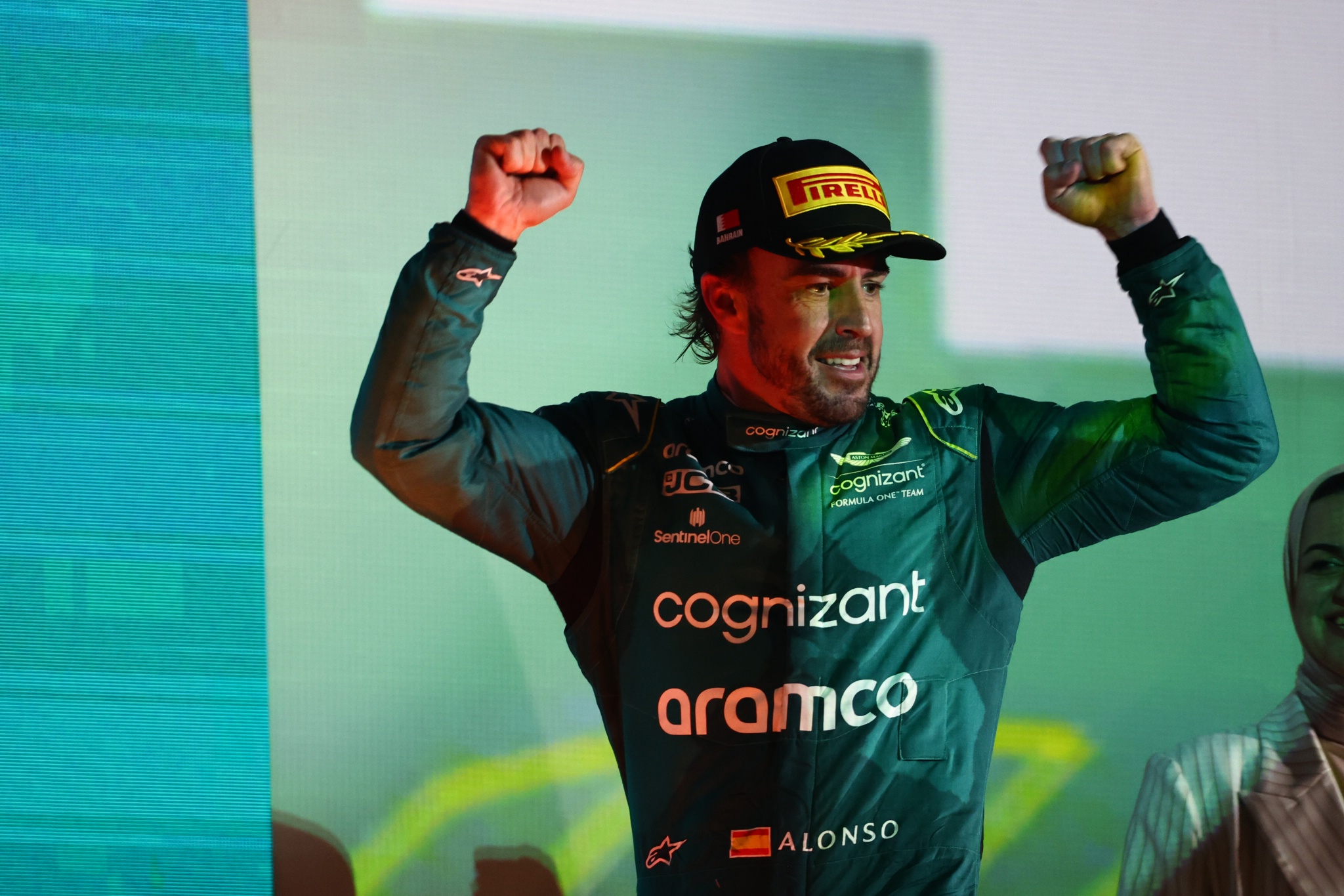 3rd place Fernando Alonso (ESP) Aston Martin F1 Team. Formula 1 World Championship, Rd 1, Bahrain Grand Prix, Sakhir,