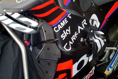 Aprilia fork mounted wings, PortimaoMotoGP test, 11 March