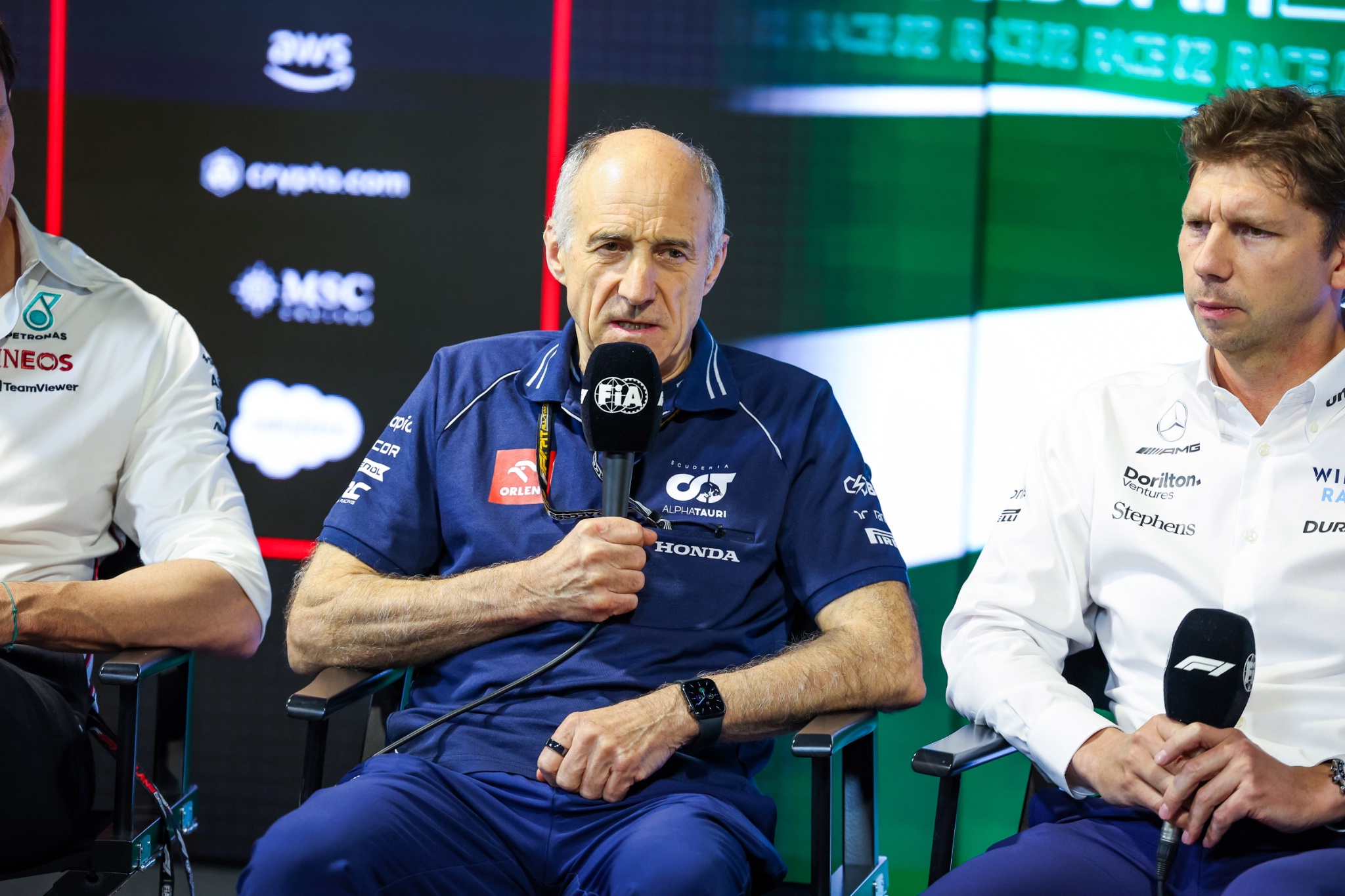 Franz Tost (AUT ) Kepala Tim AlphaTauri, dalam Konferensi Pers FIA. Kejuaraan Dunia Formula 1, Rd 2, Arab Saudi