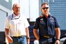 (L to R): Dr Helmut Marko (AUT) Red Bull Motorsport Consultant with Christian Horner (GBR) Red Bull Racing Team Principal.