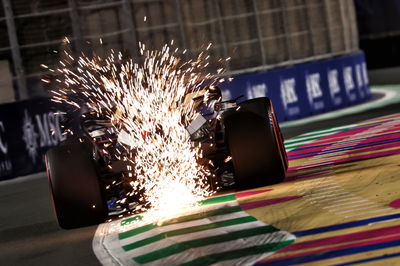 Kevin Magnussen (DEN) Haas VF-23 sends sparks flying. Formula 1 World Championship, Rd 2, Saudi Arabian Grand Prix,