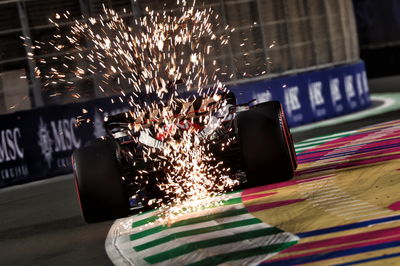 Kevin Magnussen (DEN) Haas VF-23 sends sparks flying. Formula 1 World Championship, Rd 2, Saudi Arabian Grand Prix,