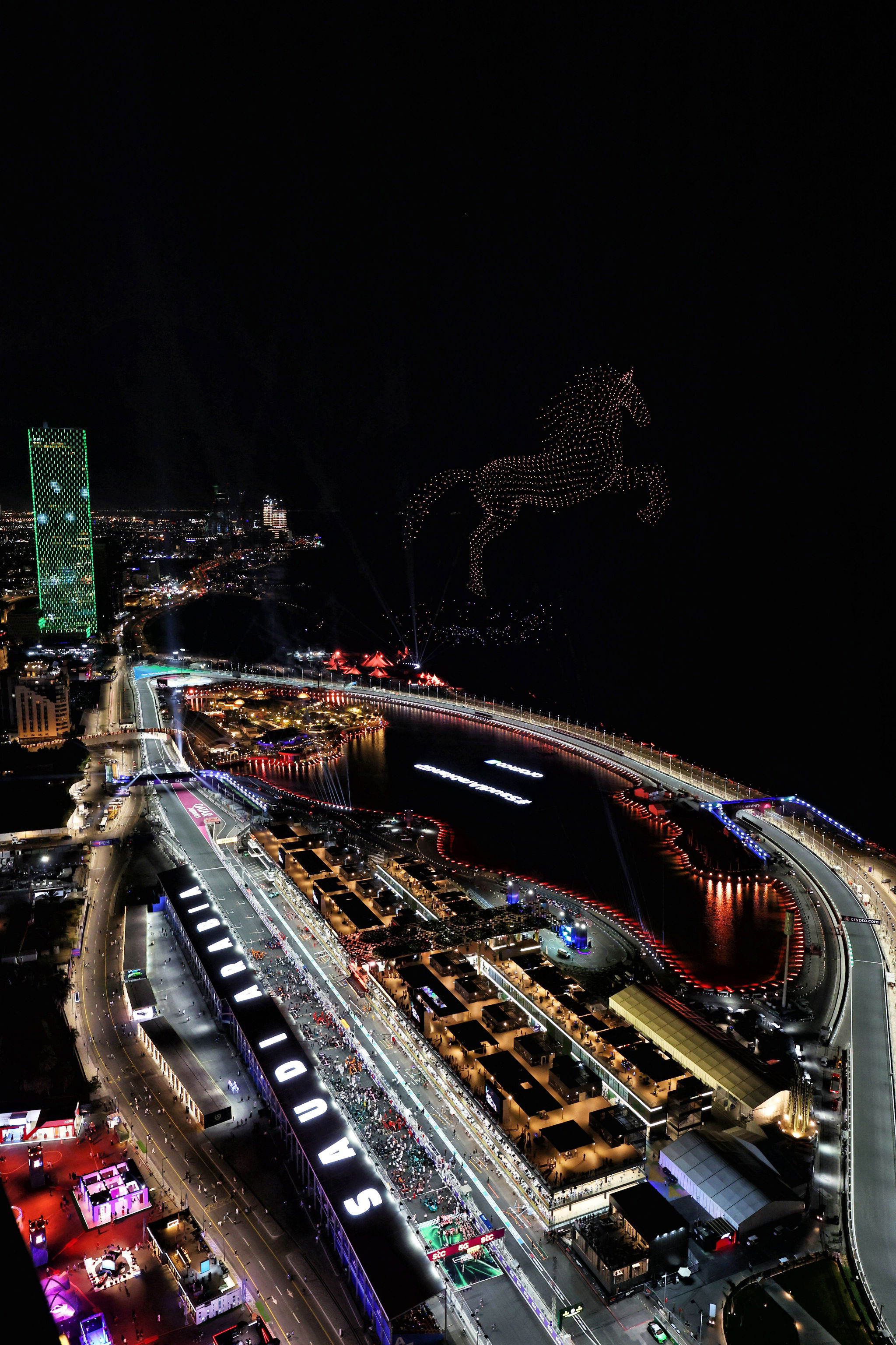The grid before the start of the race. Formula 1 World Championship, Rd 2, Saudi Arabian Grand Prix, Jeddah, Saudi Arabia,