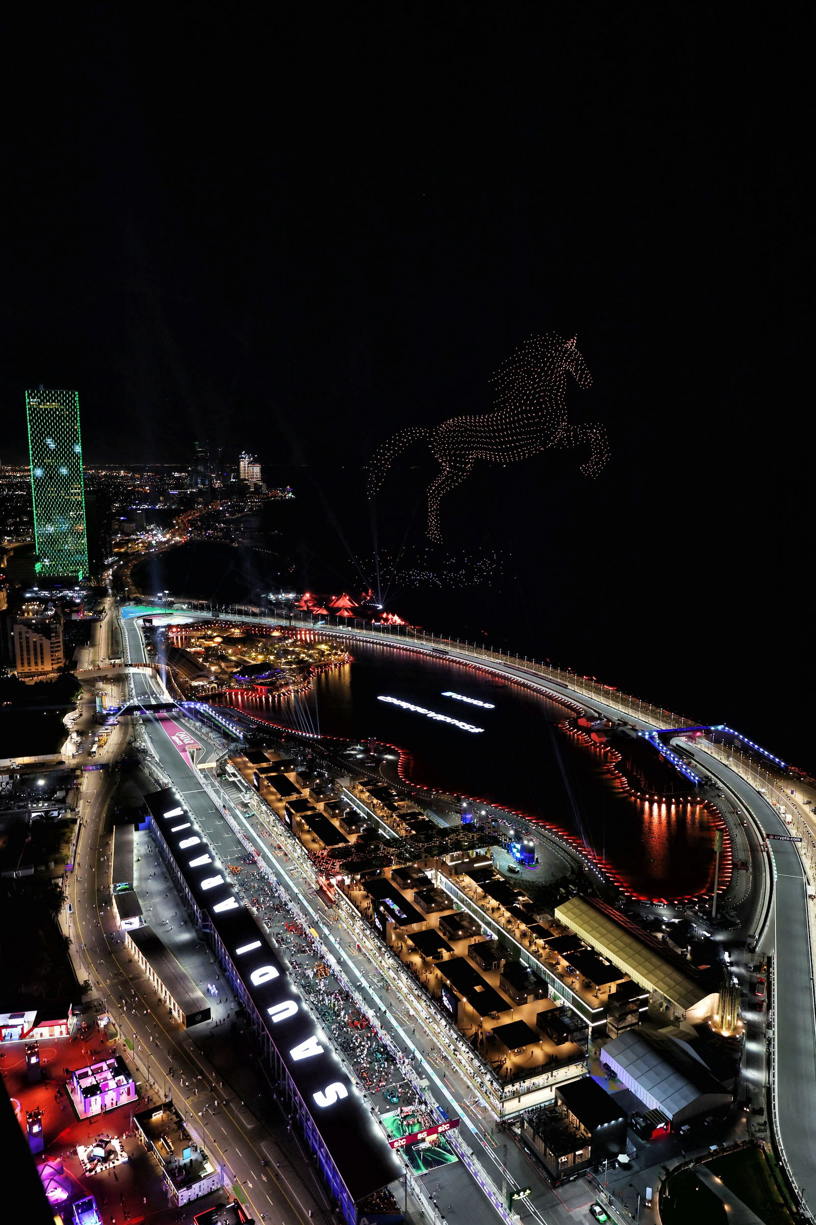 The grid before the start of the race. Formula 1 World Championship, Rd 2, Saudi Arabian Grand Prix, Jeddah, Saudi Arabia,