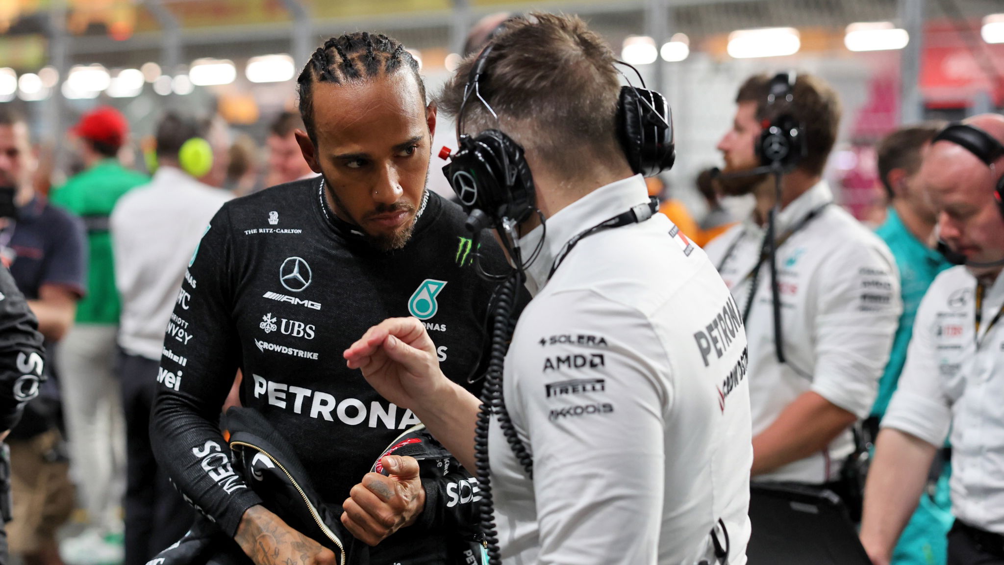 Lewis Hamilton (GBR) Mercedes AMG F1 on the grid. Formula 1 World Championship, Rd 2, Saudi Arabian Grand Prix, Jeddah,